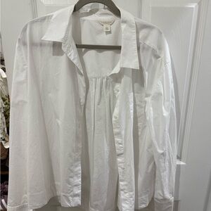 Nordstrom Caslon White Casual Button Down Shirt L NWOT